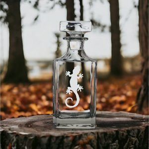 Gecko Decanter 26 Oz Bourbon Whisky Glass Lizard Customize Premium NEW